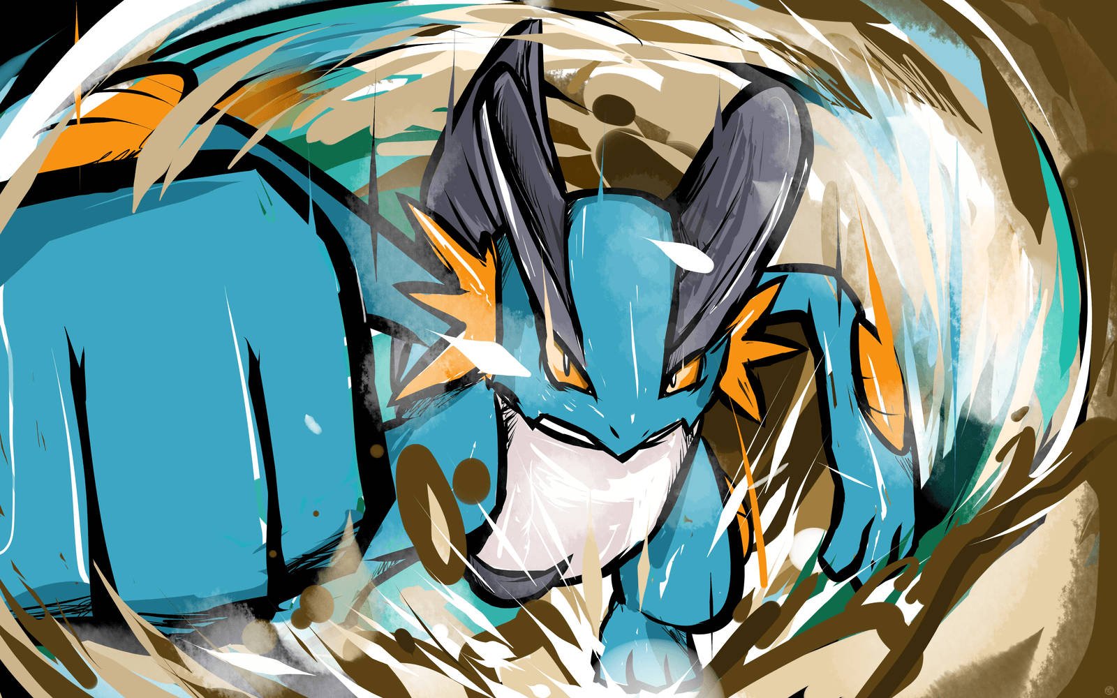 Swampert Punch Closeup Background