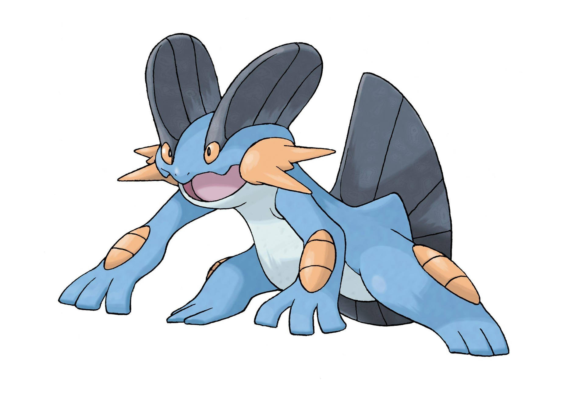 Swampert Snarling In Challenge Background