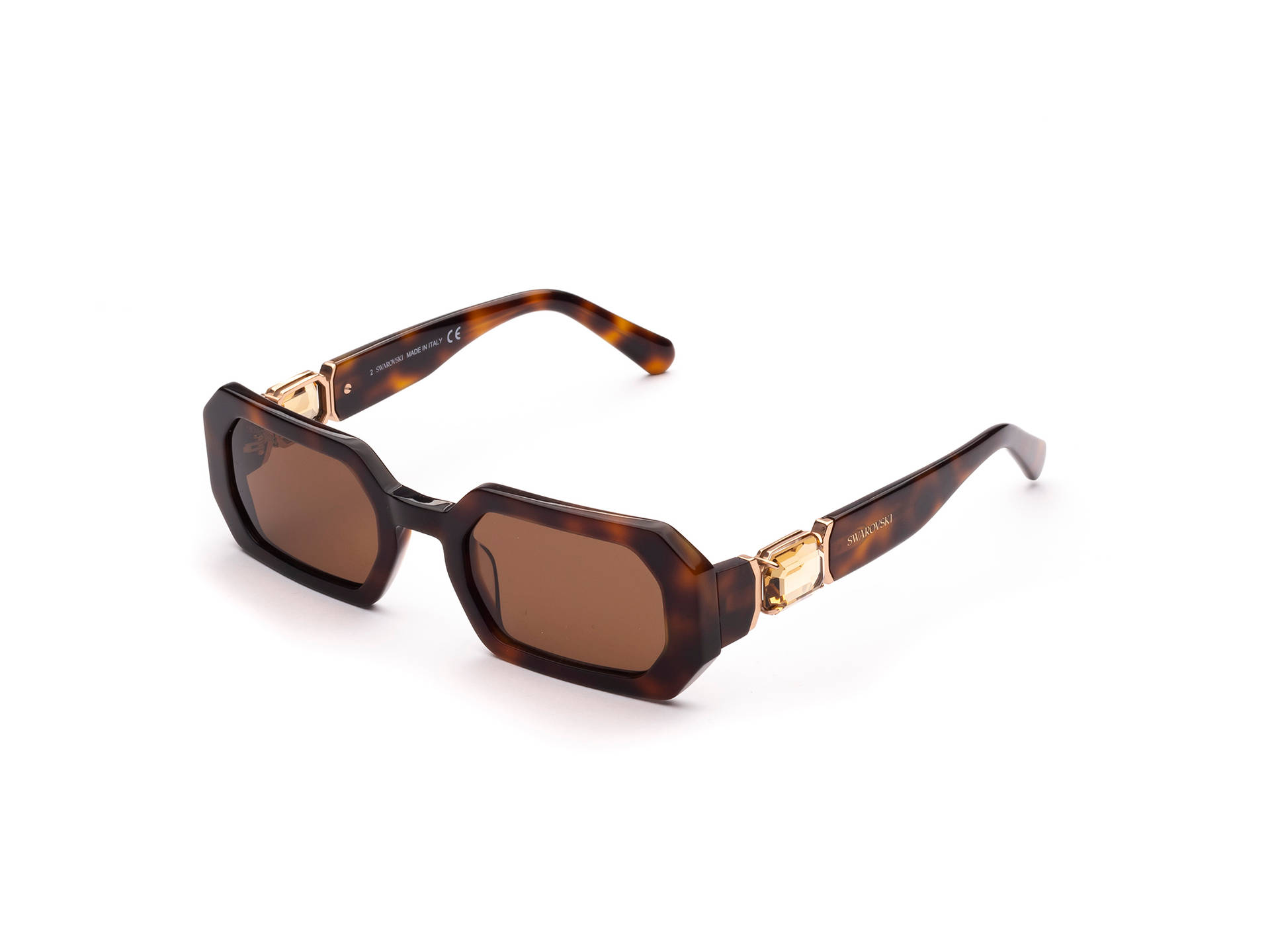 Swarovski Octagon Brown Sunglasses