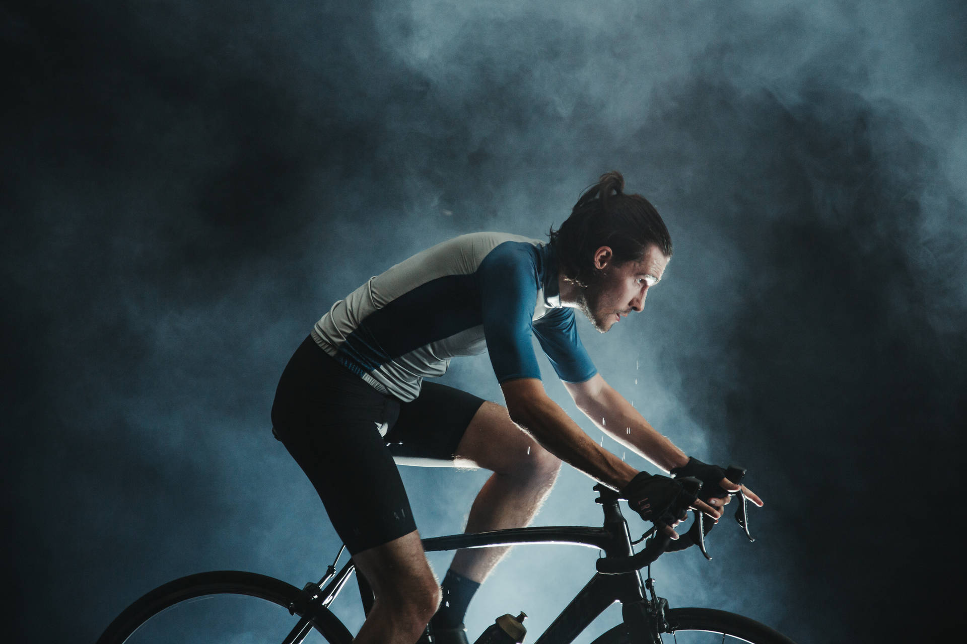 Sweating Cycling Man Background