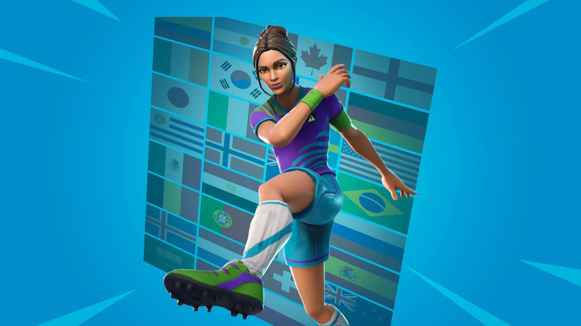 Sweaty Soccer Skin Blue Background Background