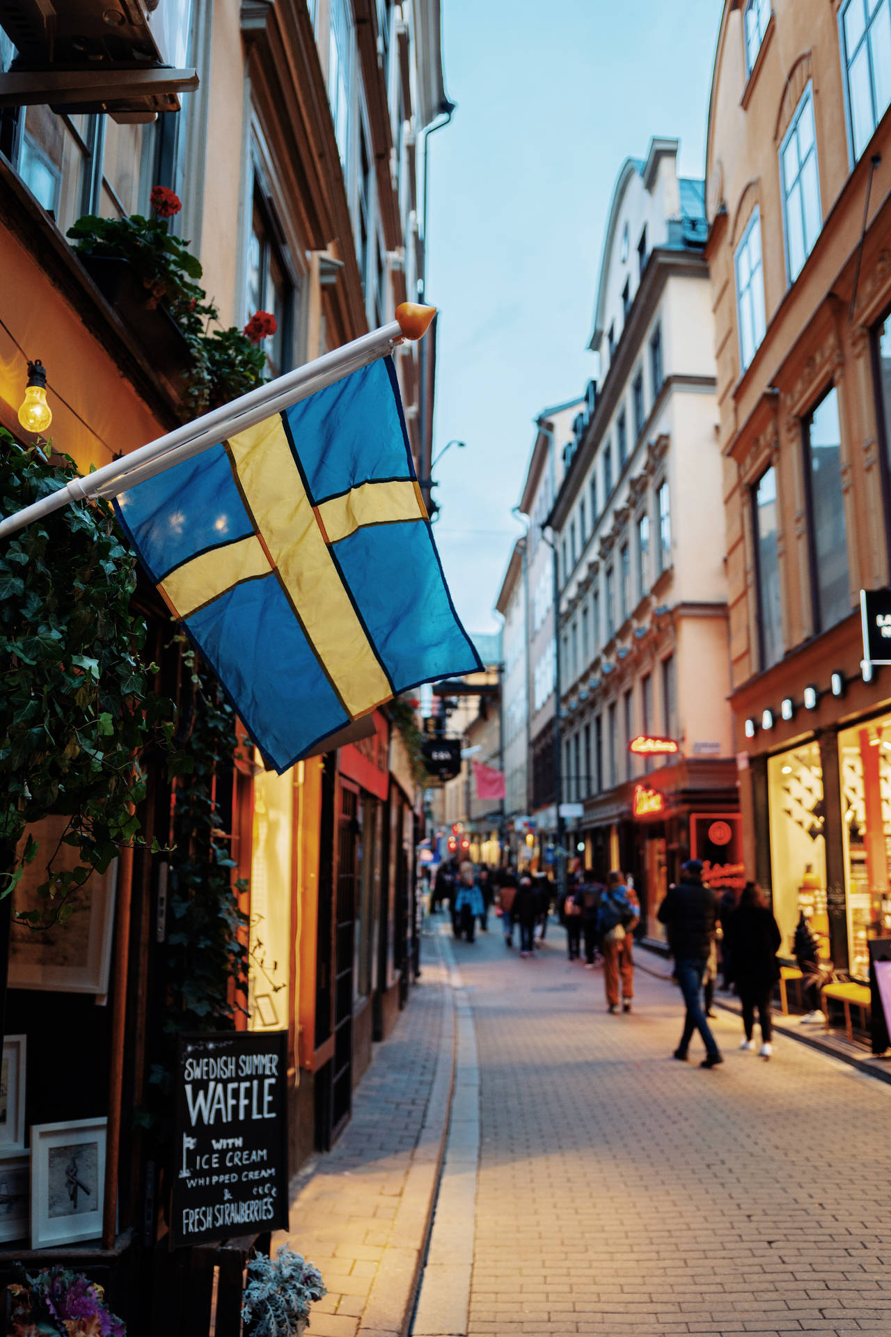 Sweden Flag At Stockholm Street