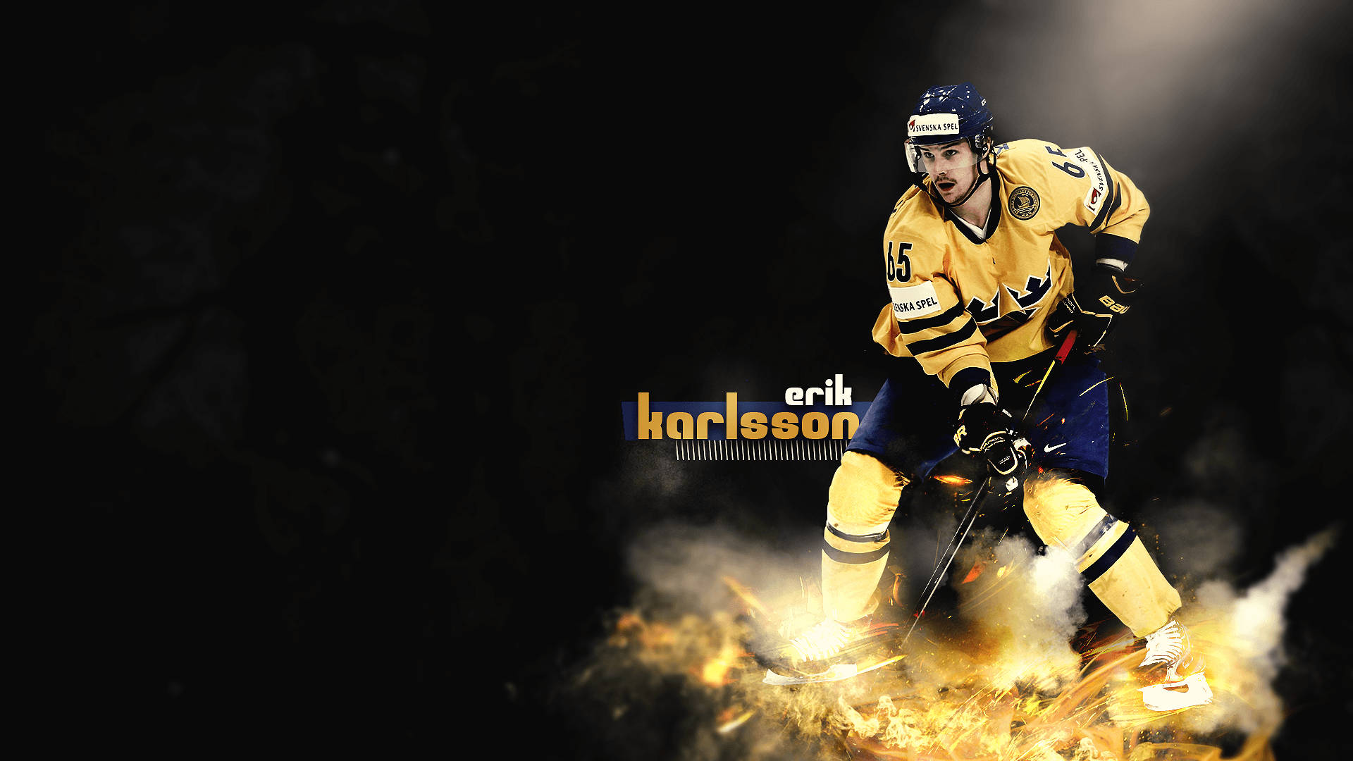 Sweden's Ace - Erik Karlsson In Action Background