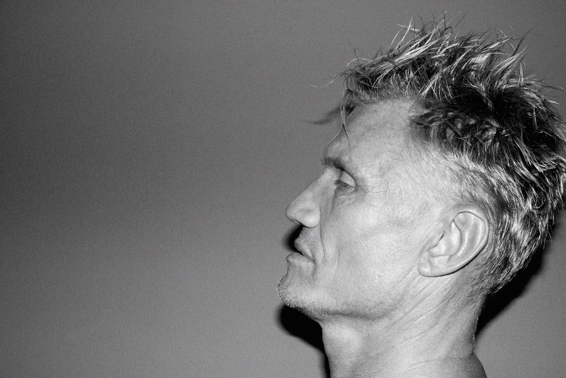Swedish Actor Dolph Lundgren In An Intense Pose