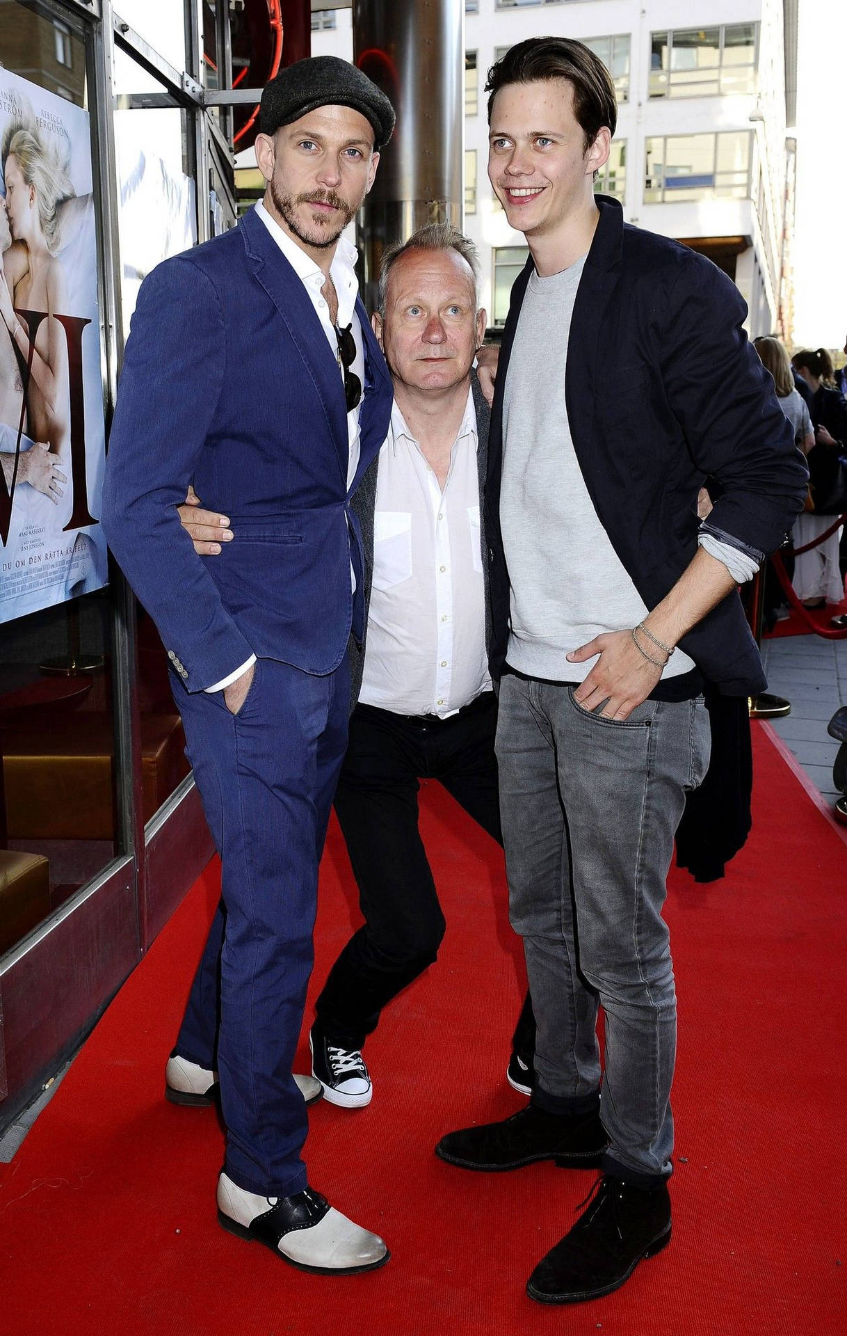 Swedish Actor Stellan Skarsgård With Sons Gustaf And Bill Background