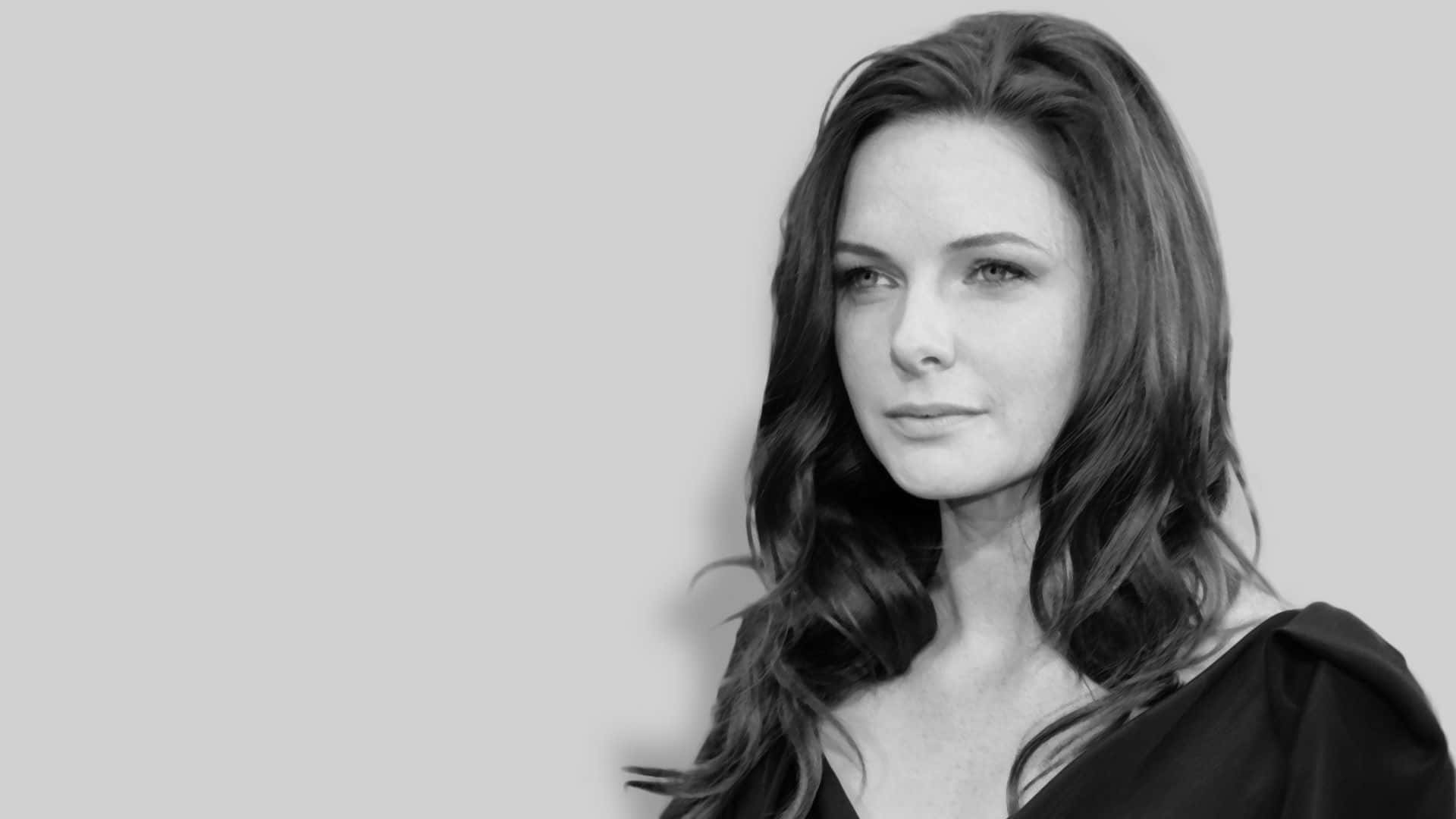 Swedish Actress Rebecca Ferguson Black And White Pencil Art Background