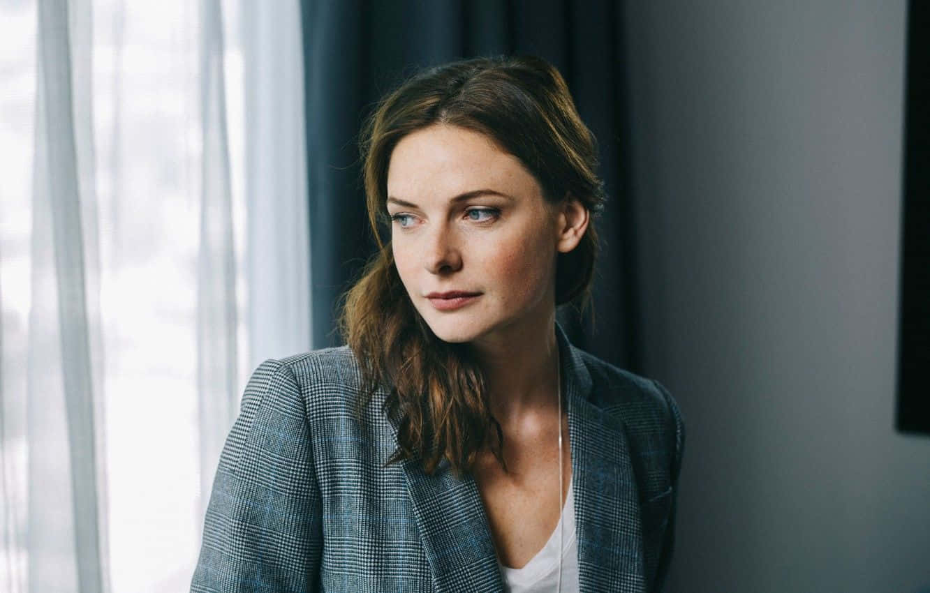 Swedish Actress Rebecca Ferguson Gray Blazer