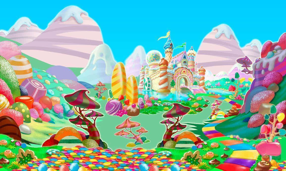 Sweet And Colorful Fun At Candy Land Background