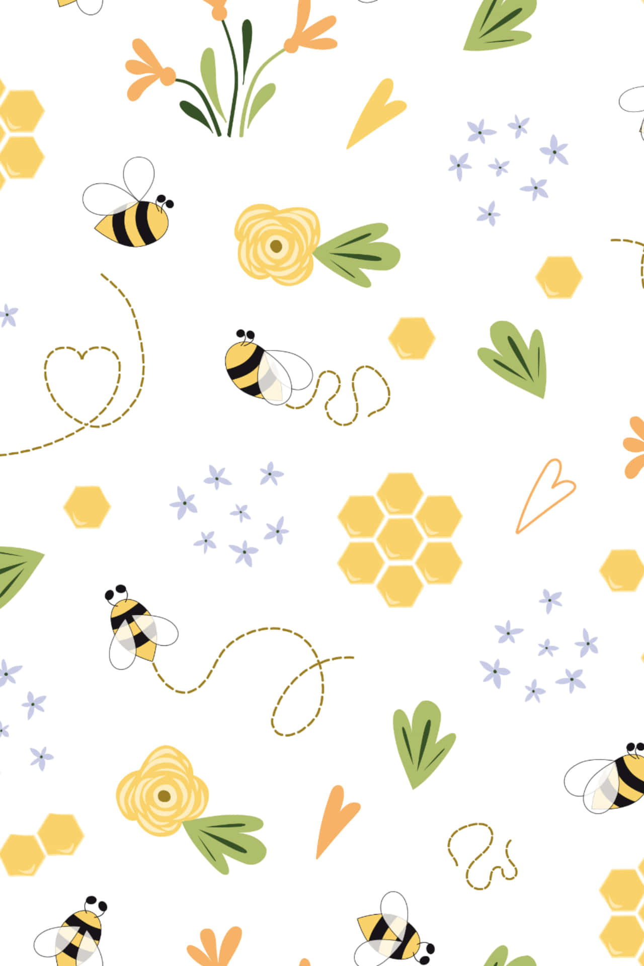 Sweet And Delicate Vintage Bee, Perched Delicately On A Bright Yellow Flower Background