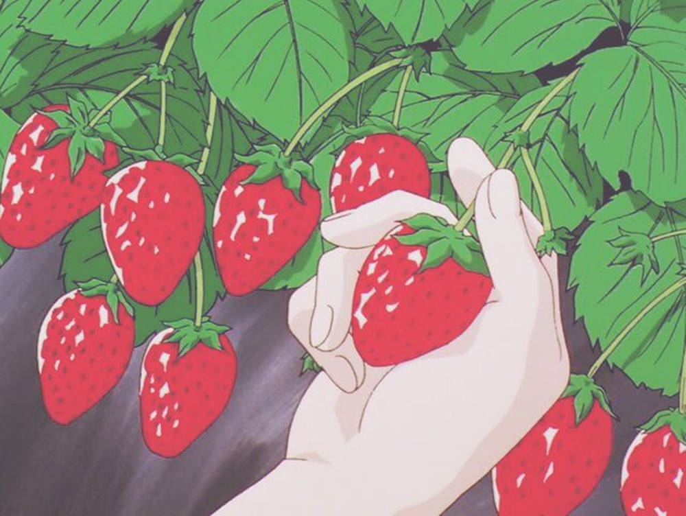 Sweet And Summery Strawberry Aesthetic Background