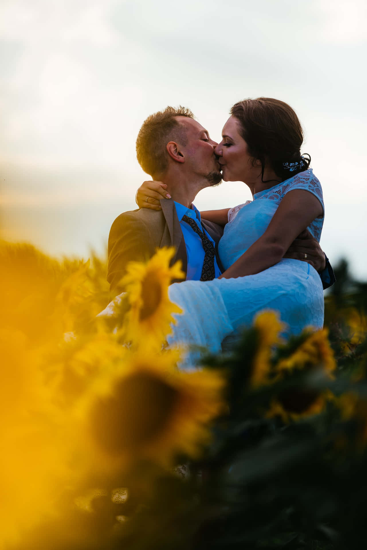 Sweet Couple Kissing Lips