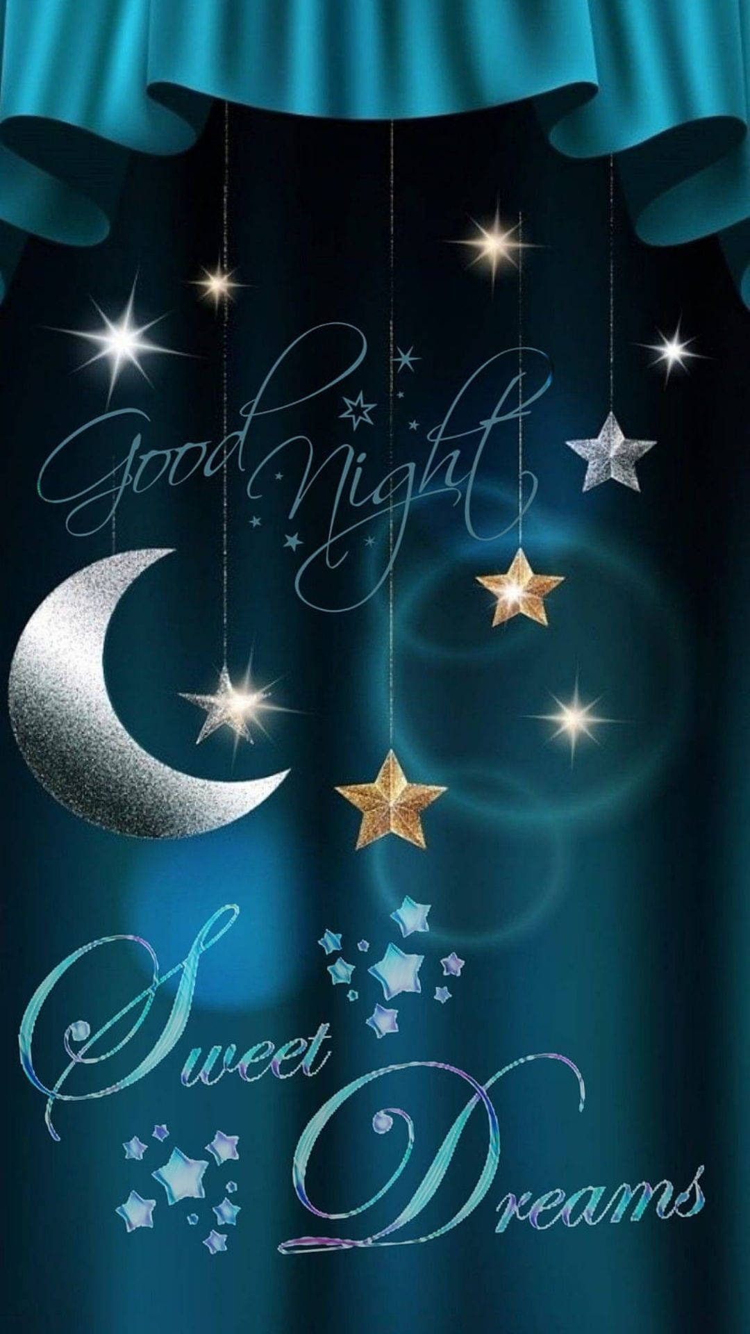 Sweet Dreams With Stars And Moon Background