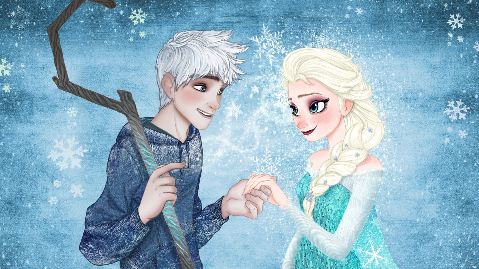 Sweet Elsa And Jack Frost Background