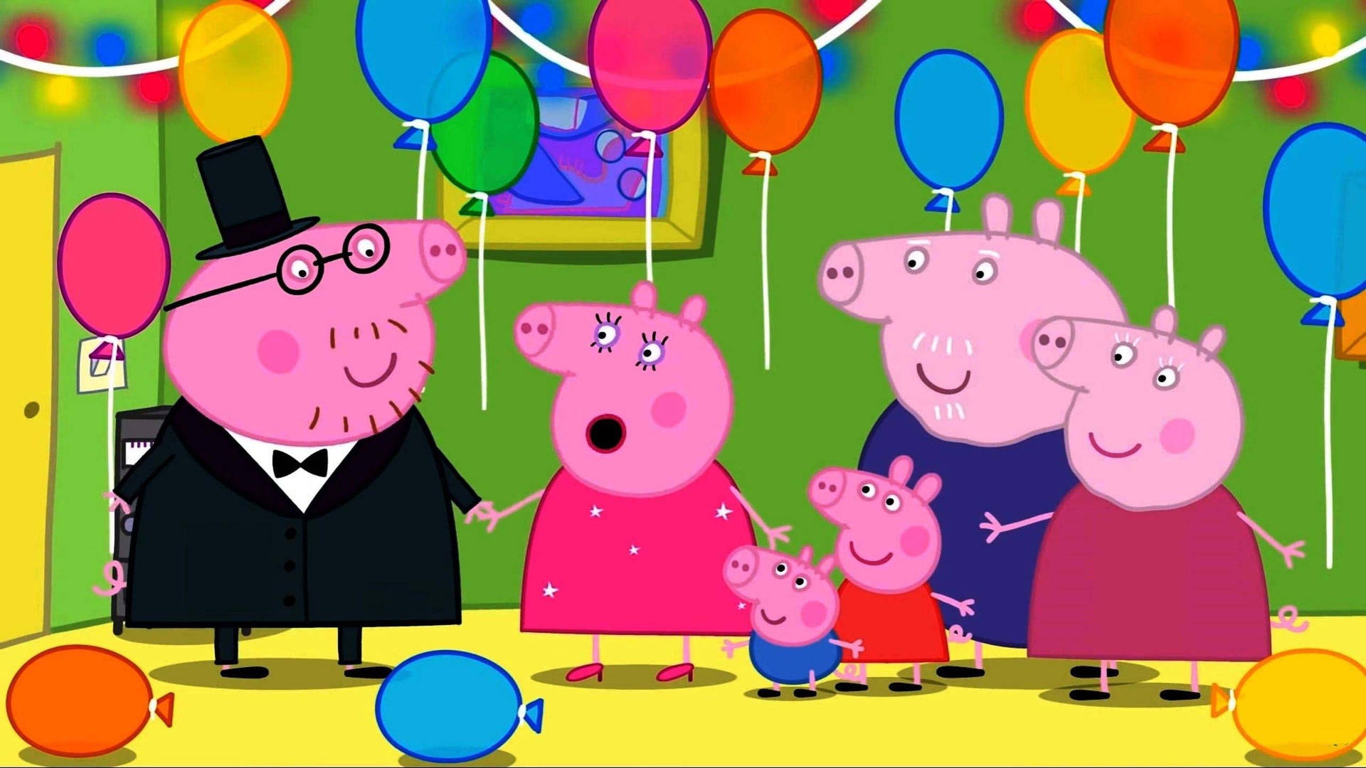 Sweet Family Of Peppa Pig Tablet Background
