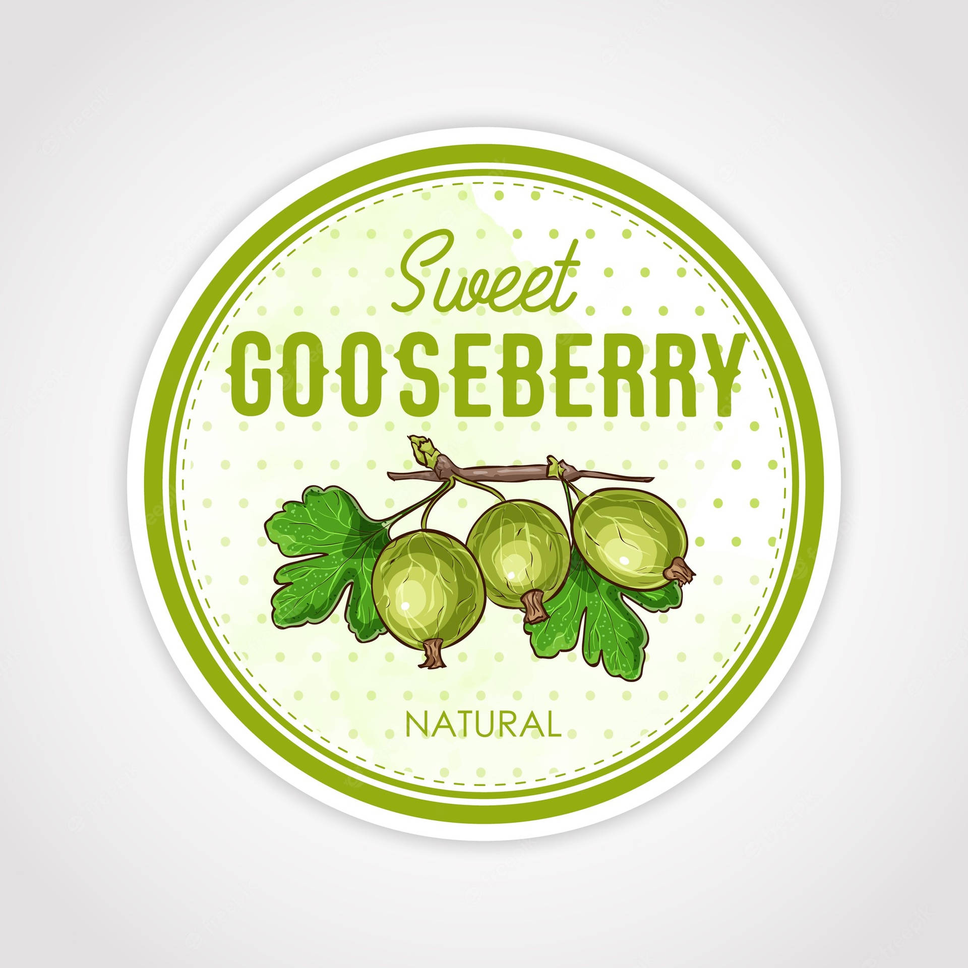 Sweet Gooseberry Natural Round Art Badge Background