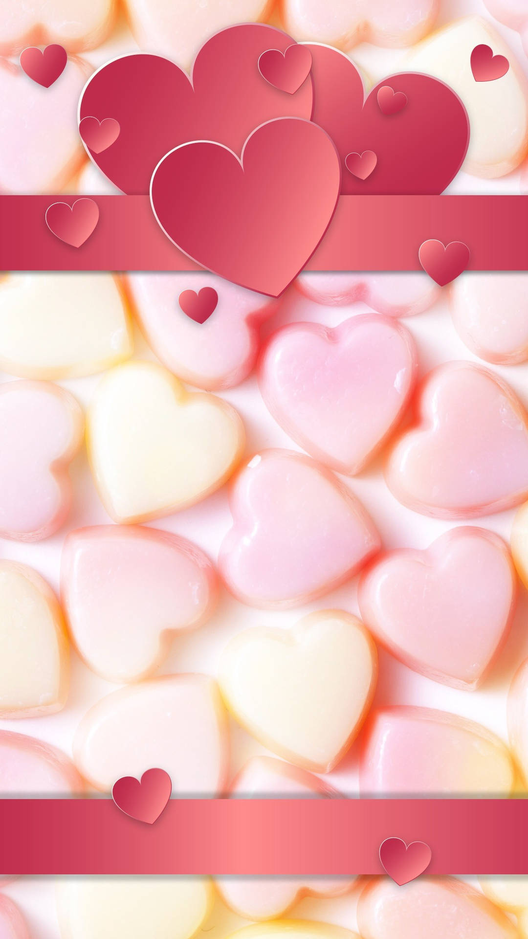 Sweet Heart-shaped Candy Background