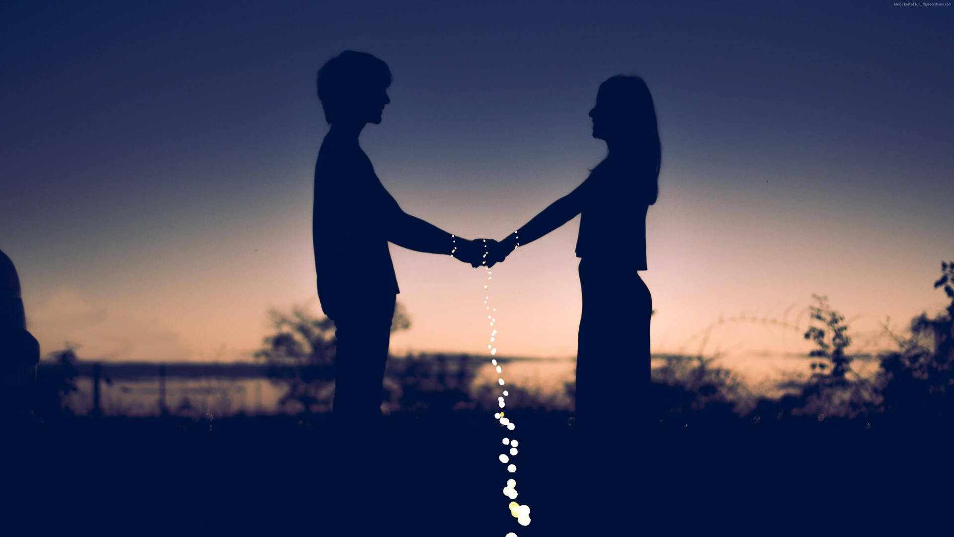 Sweet Love Story While Holding Hands Background