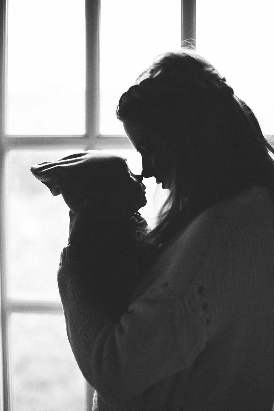 Sweet Mother And Baby Silhouette