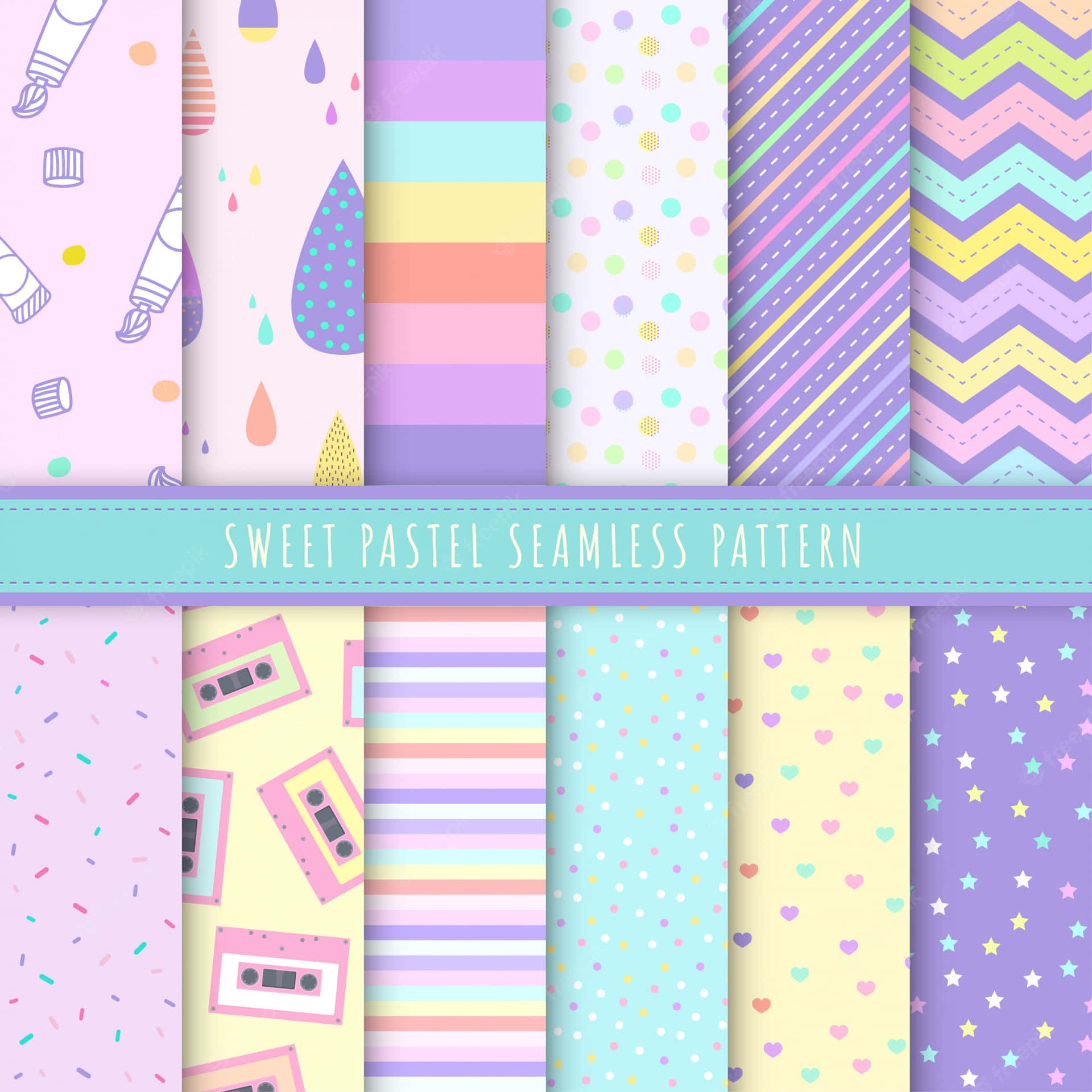 Sweet Pastel Seamless Pattern Background