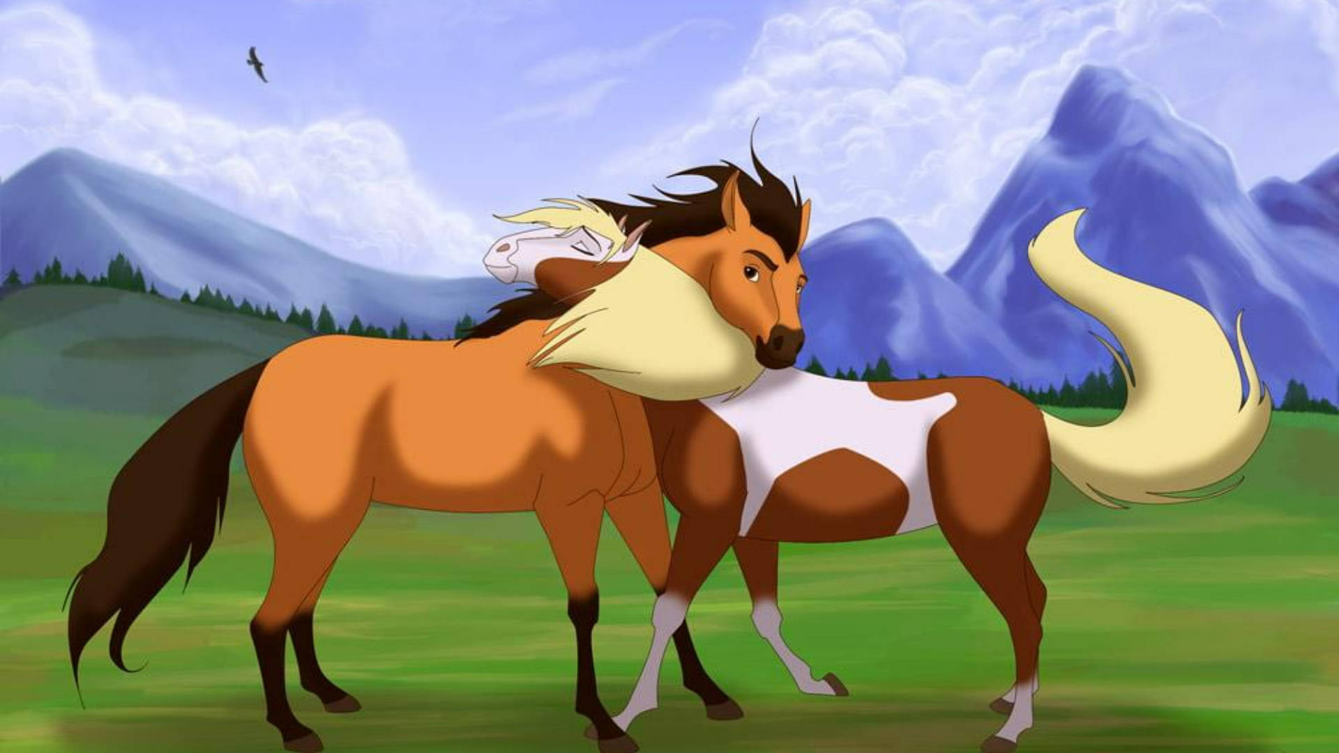 Sweet Scene From Spirit Stallion Of The Cimarron Background