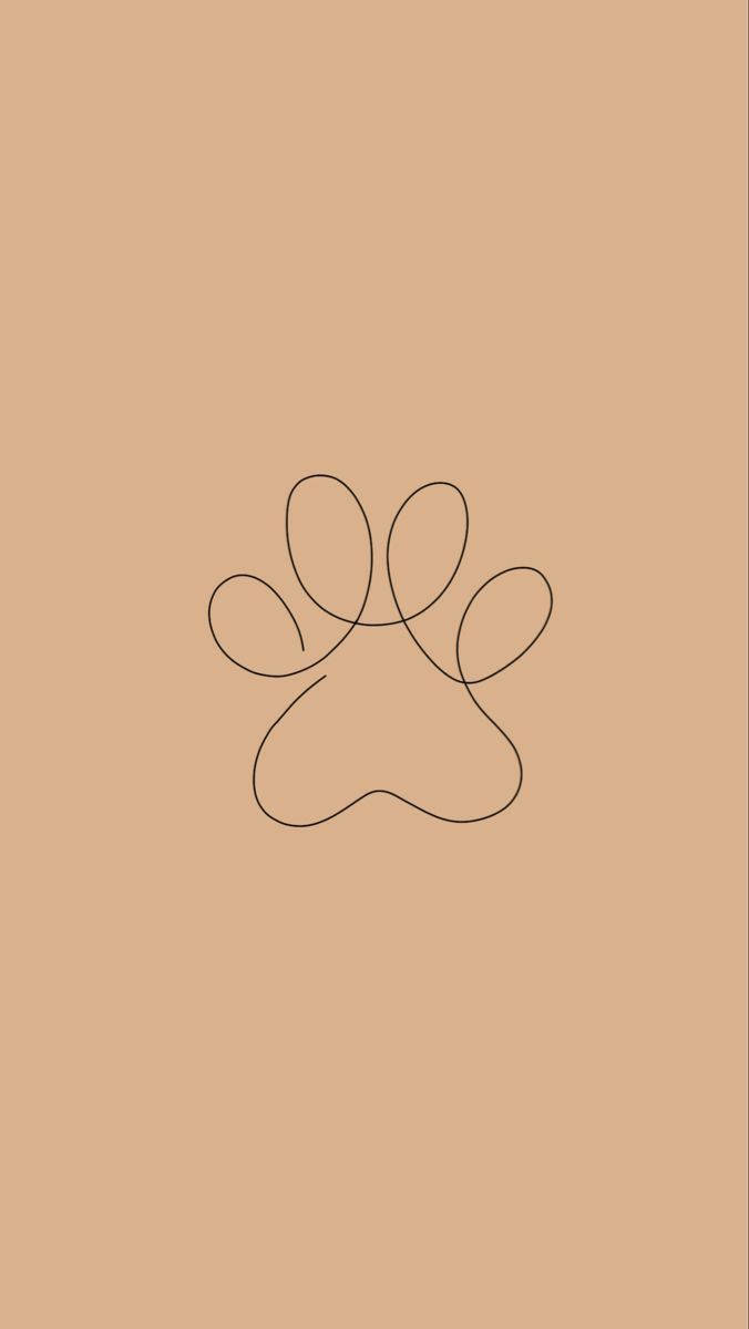 Sweet Simplicity - Paw Print On A Beige Aesthetic Phone