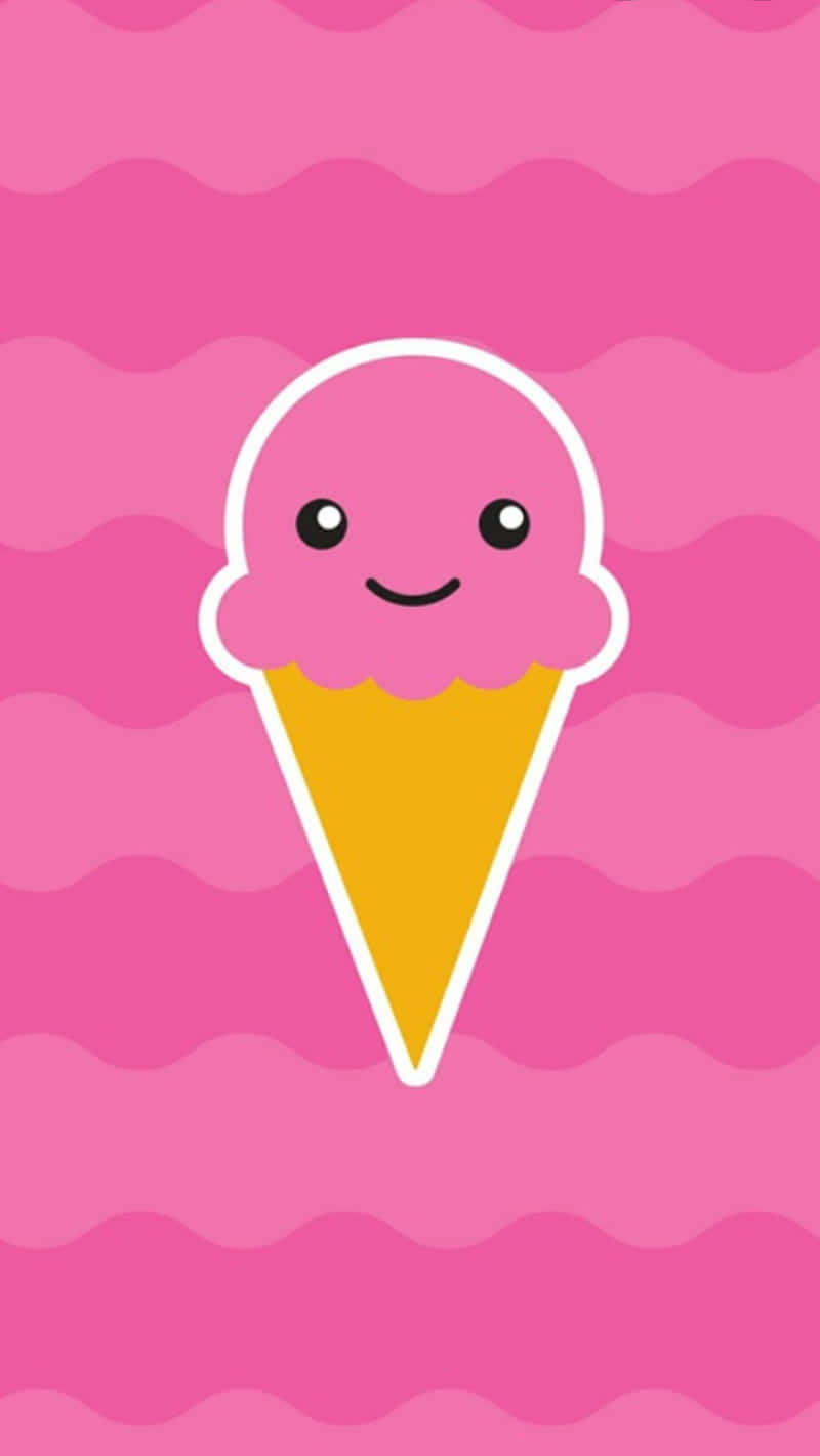 Sweet Treats: Delightful Pink Smiley Ice Cream