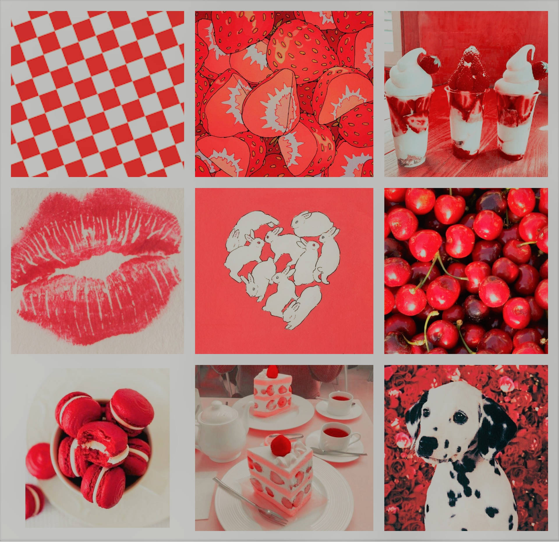 Sweet Treats Pastel Red Aesthetic Background