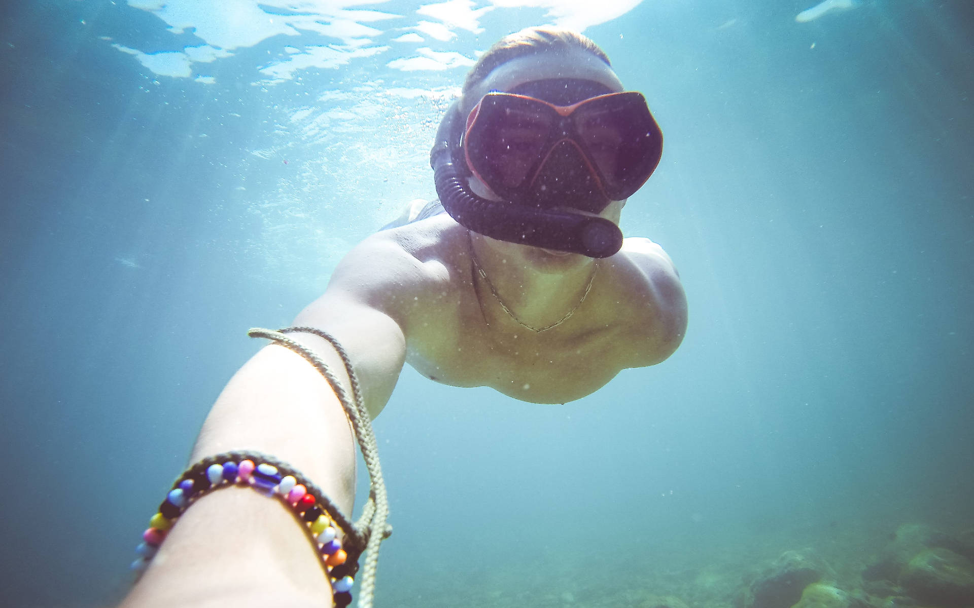 Swimming Diver Selfie Background
