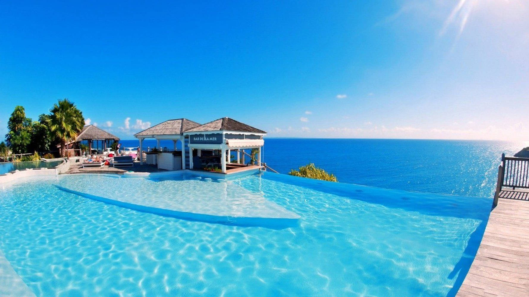 Swimming Pool Beach House Background