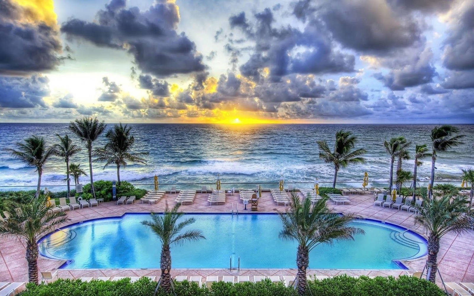 Swimming Pool Sunset View