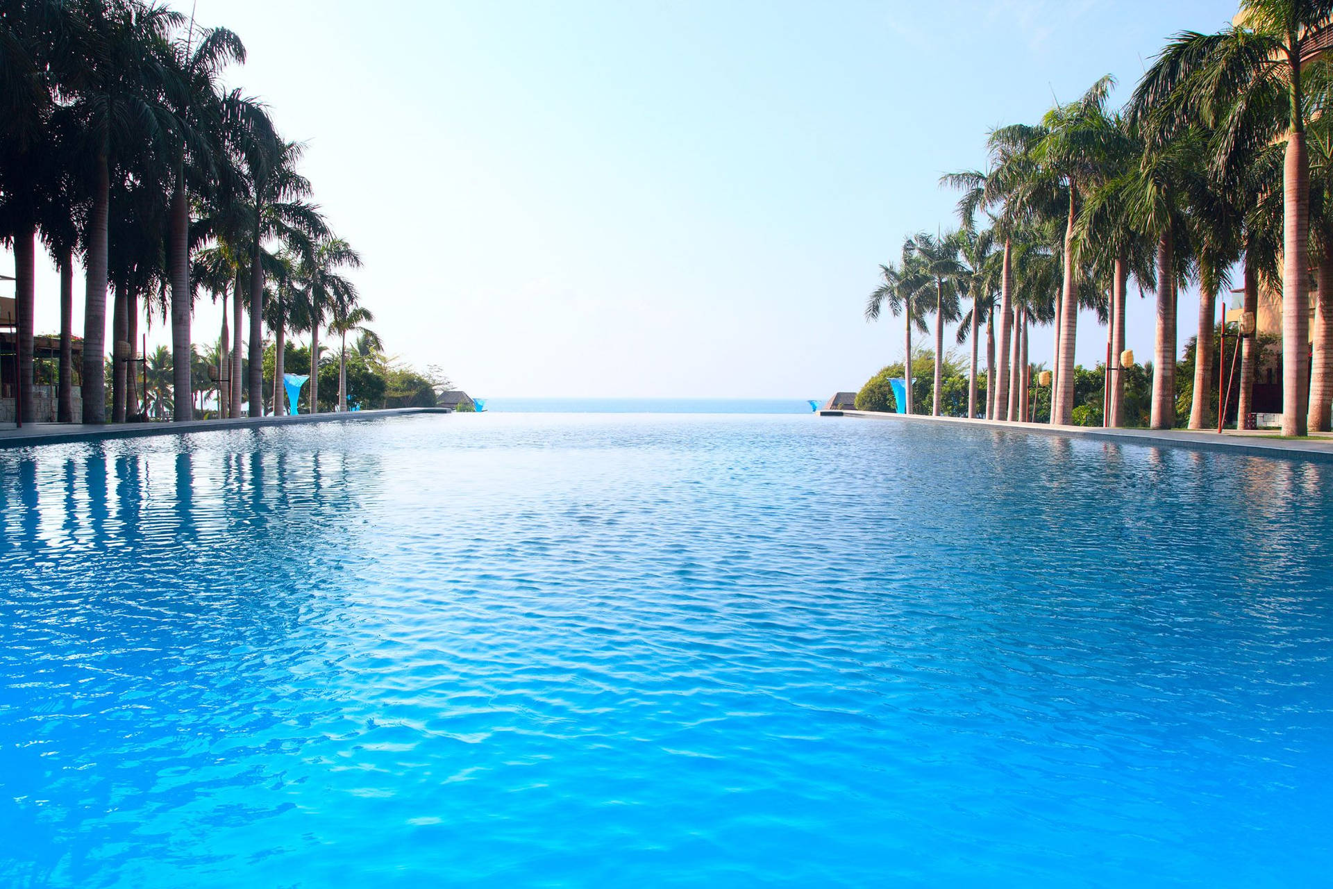 Swimming Pool To Ocean Background