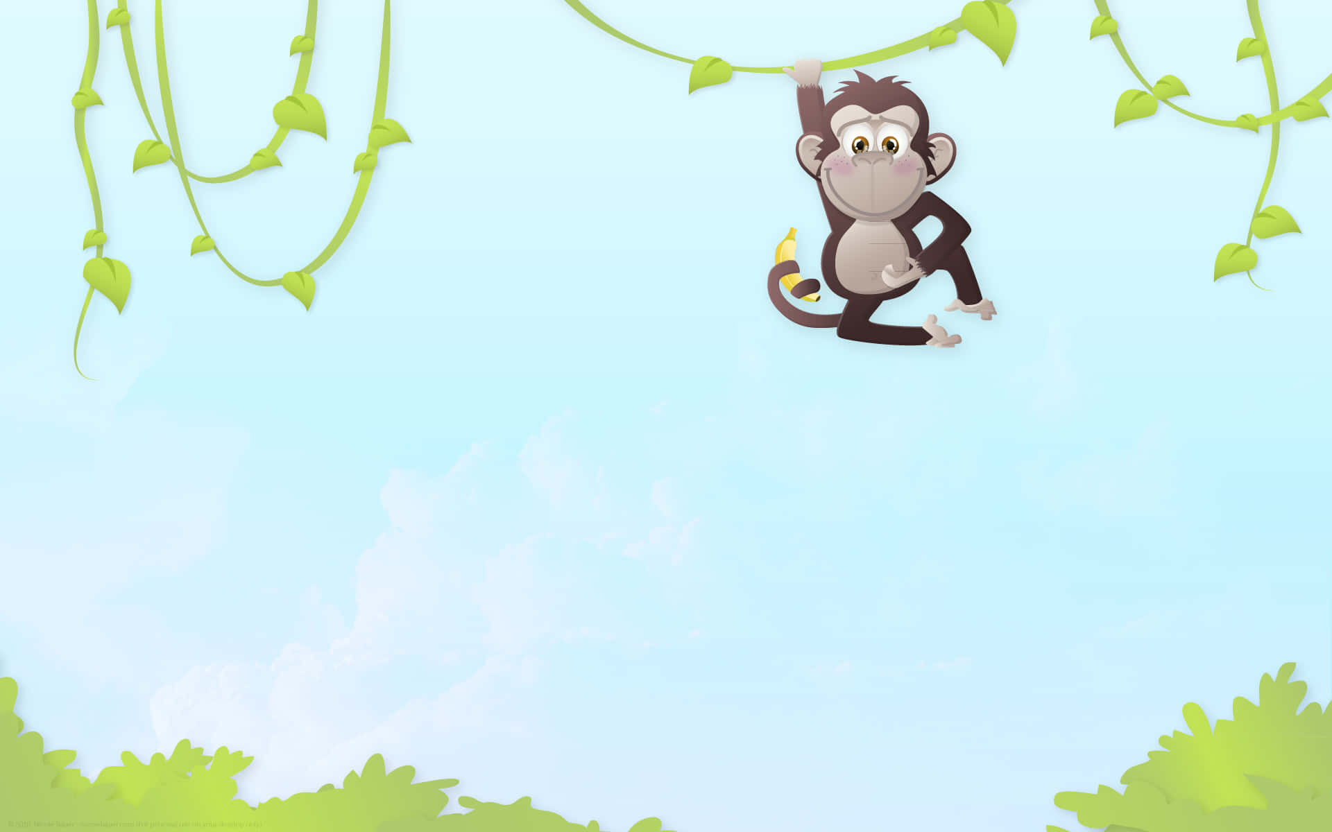 Swinging Cute Monkey Photo Background