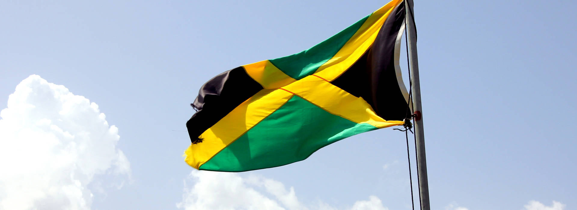 Swinging Flag Of Jamaica Background