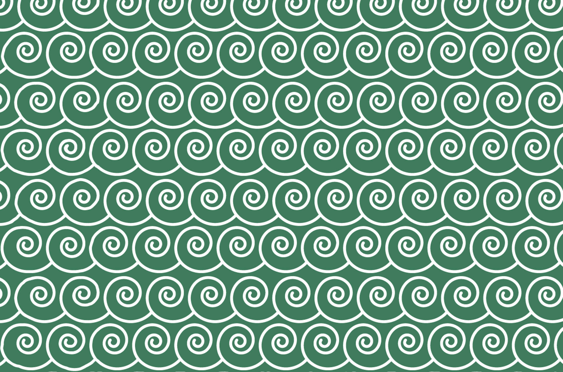 Swirly Green Japanese Waves Background