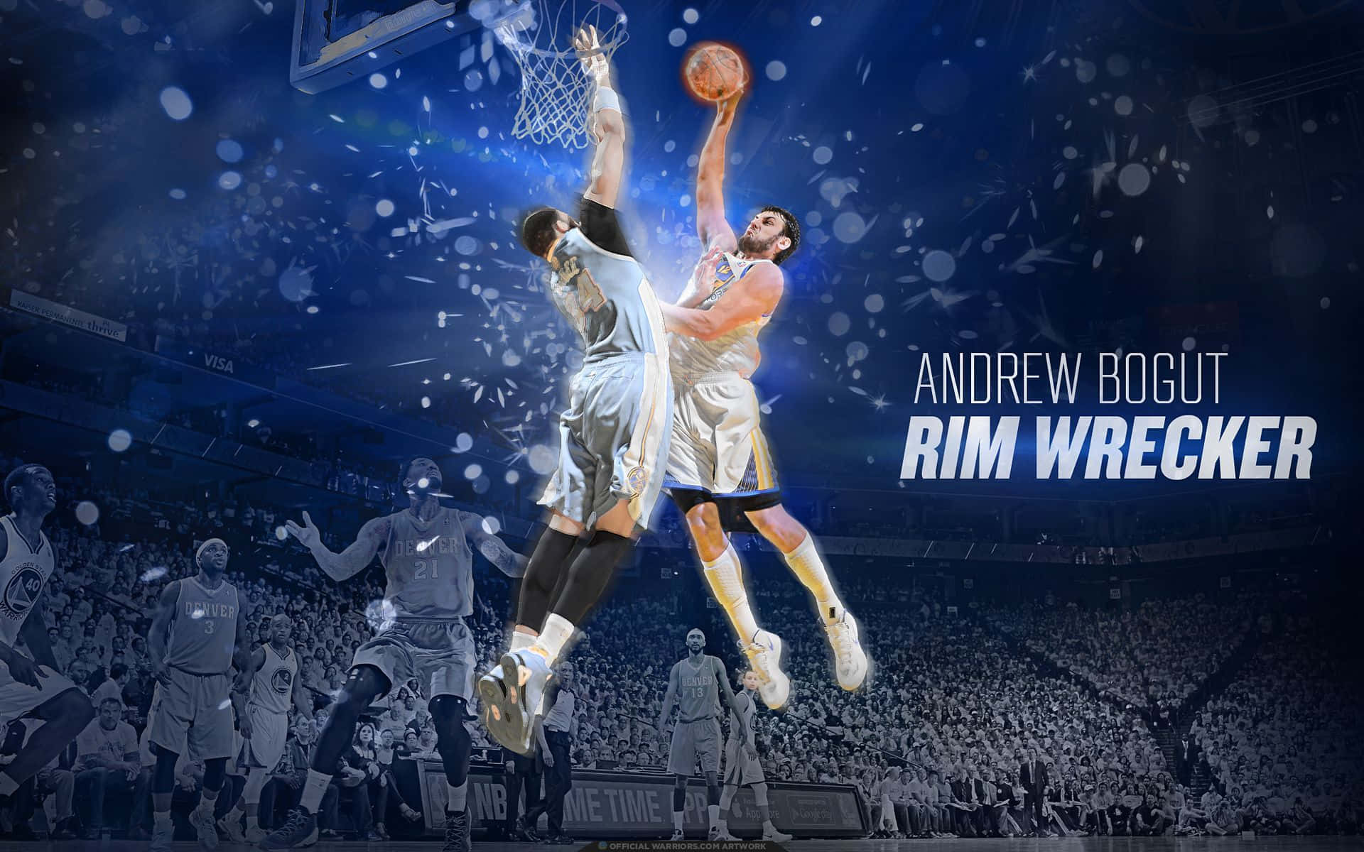 Swish! A Blue Basketball Soars Above The Court