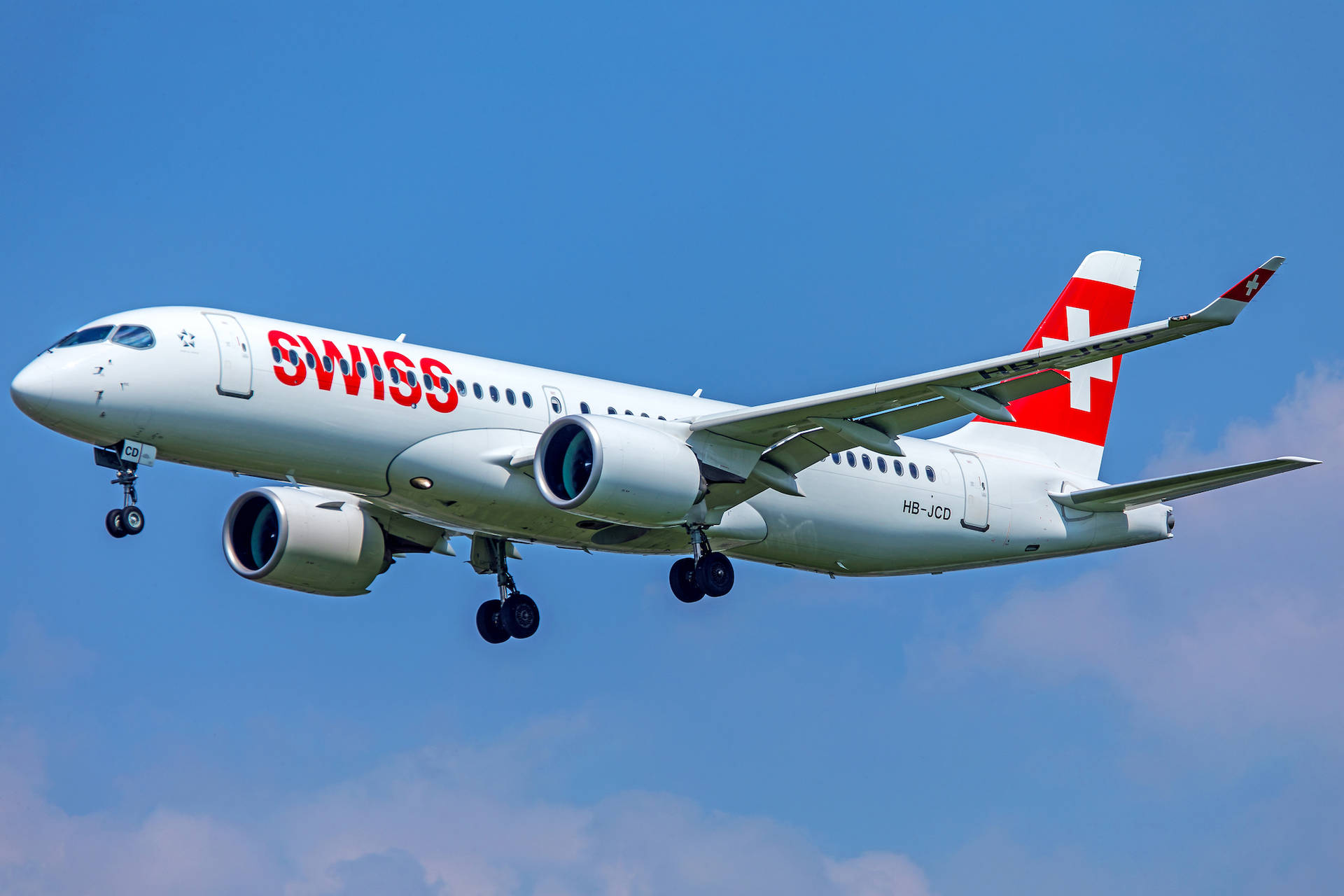 Swiss Airlines In The Beautiful Sky Background