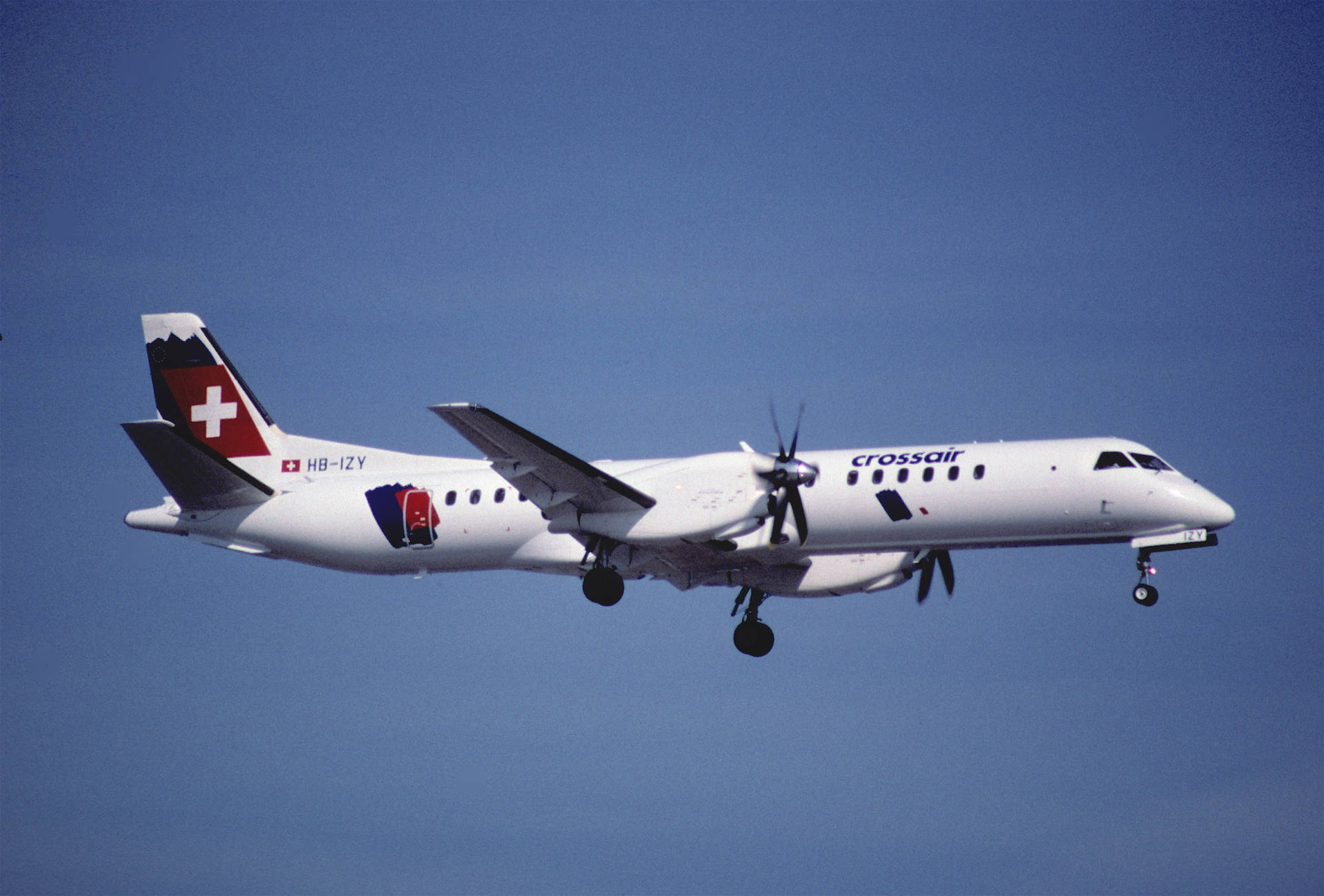 Swiss Airlines Soaring Through The Sky Background