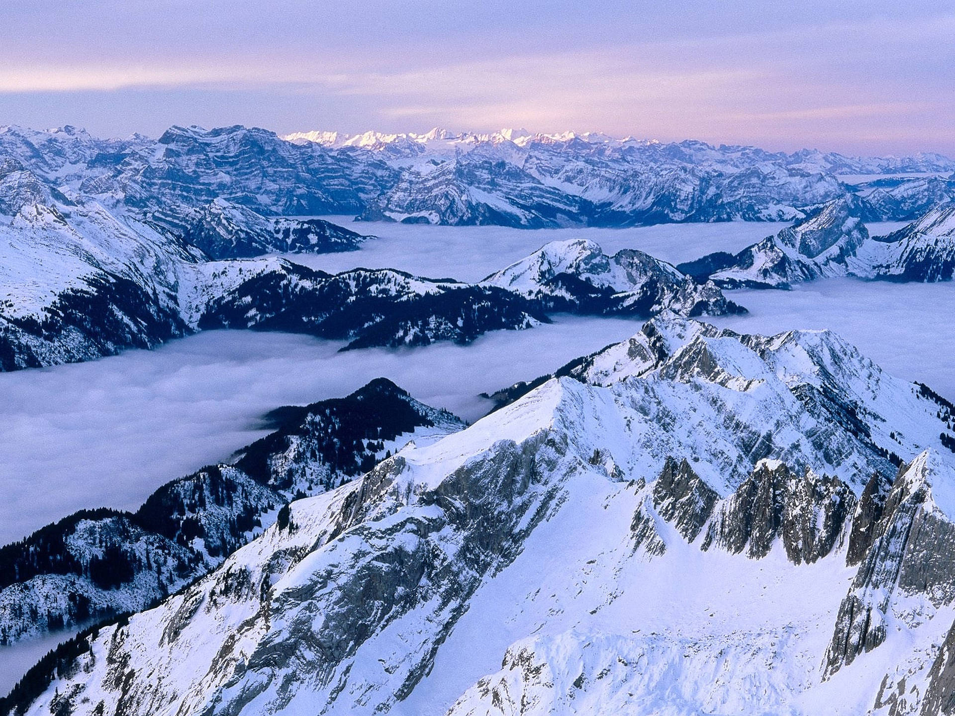 Swiss Alps Aerial View