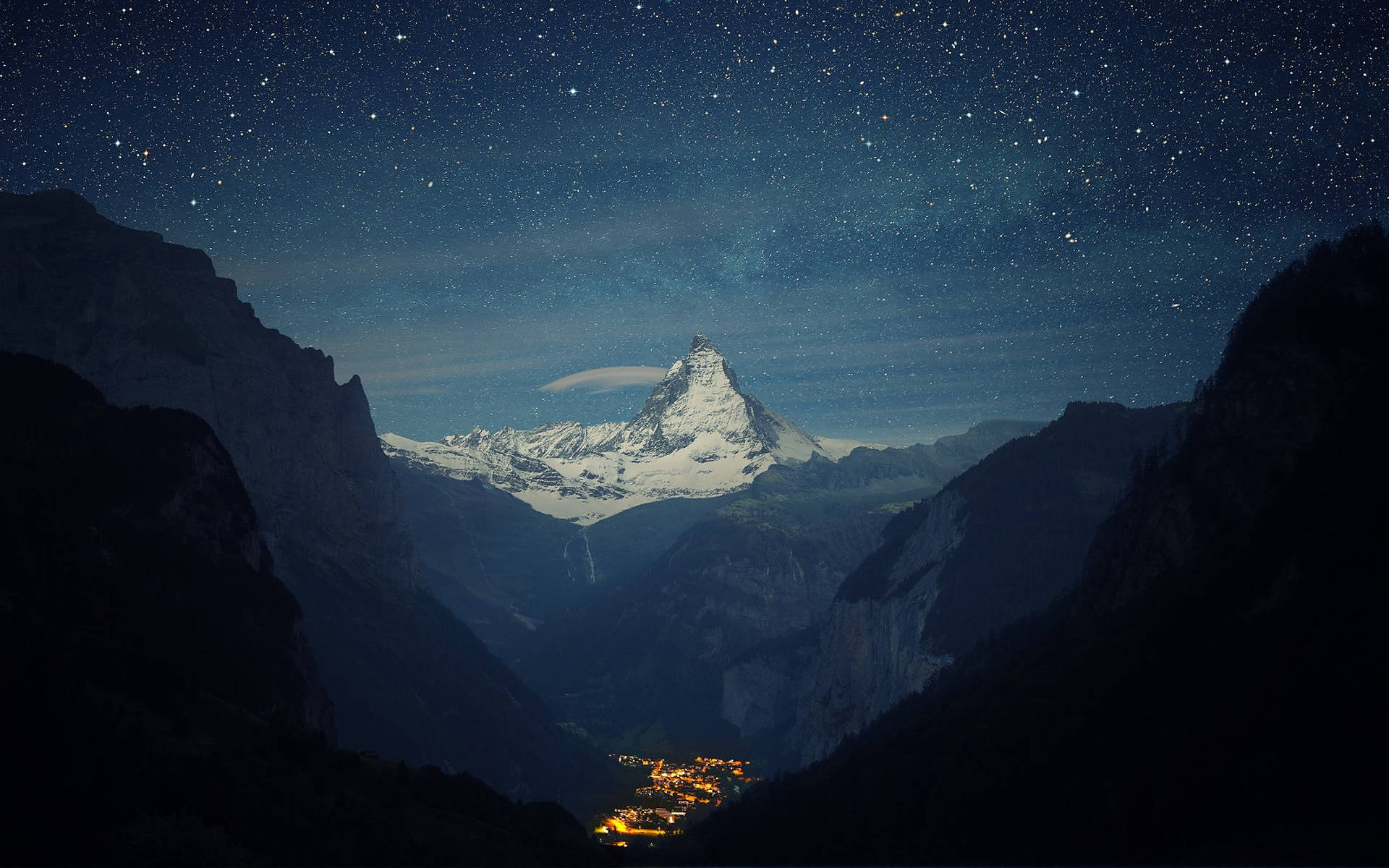 Swiss Alps Bird's Eye View Shot Background