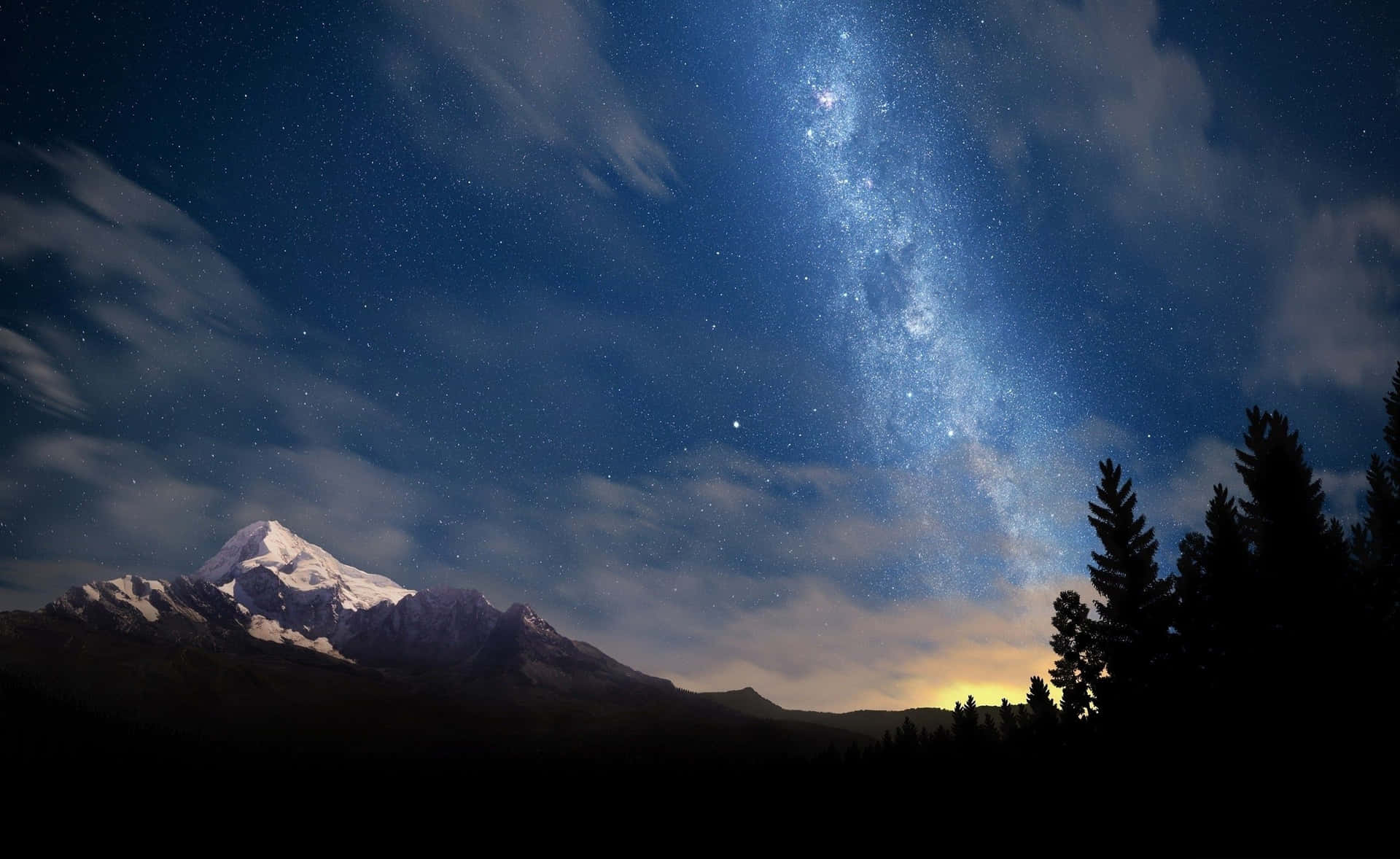 Swiss Alps Mountain Night Hd Desktop