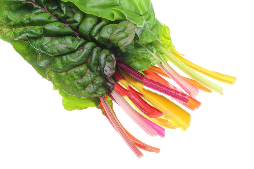 Swiss Chard Vegetable Colorful Stems Background