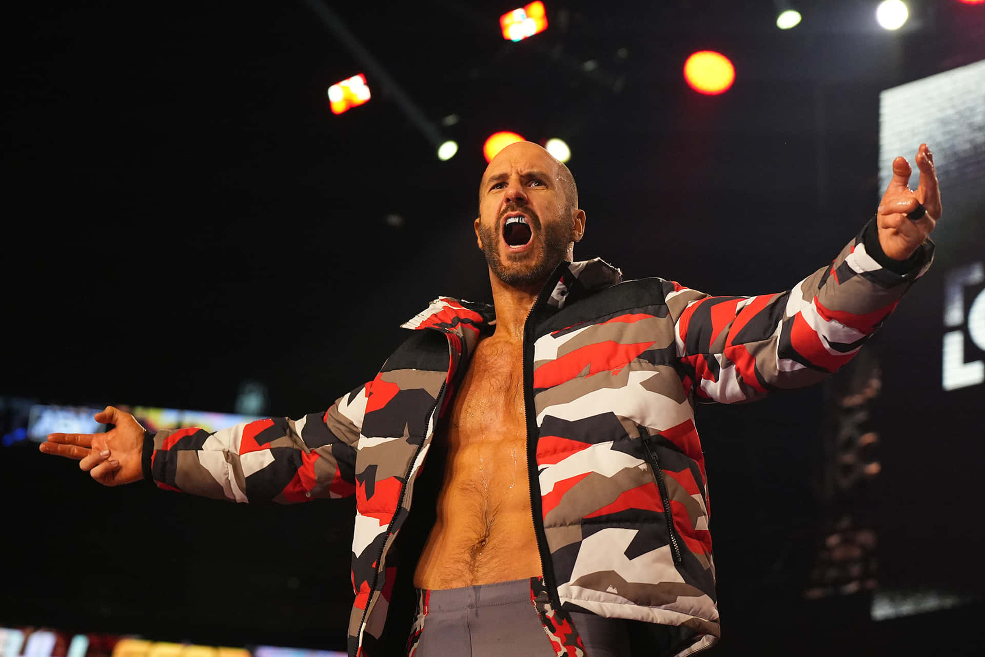 Swiss Wrestler Claudio Castagnoli Aew Match Entrance Background