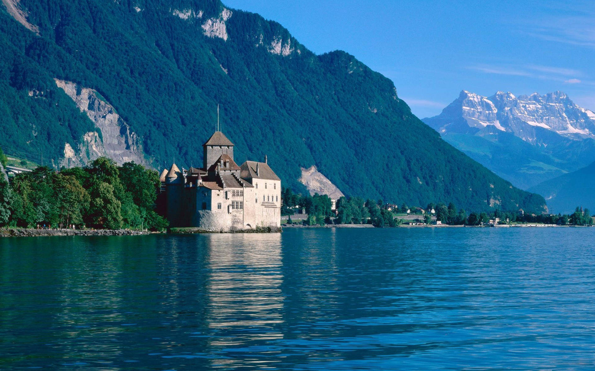 Switzerland Chillon Castle Background