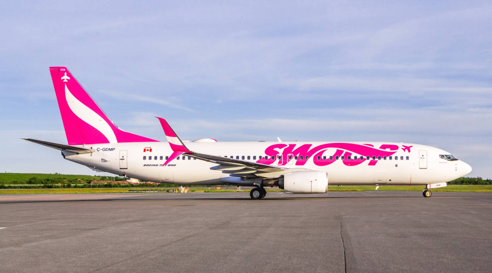 Swoop Aircraft At Runway Background