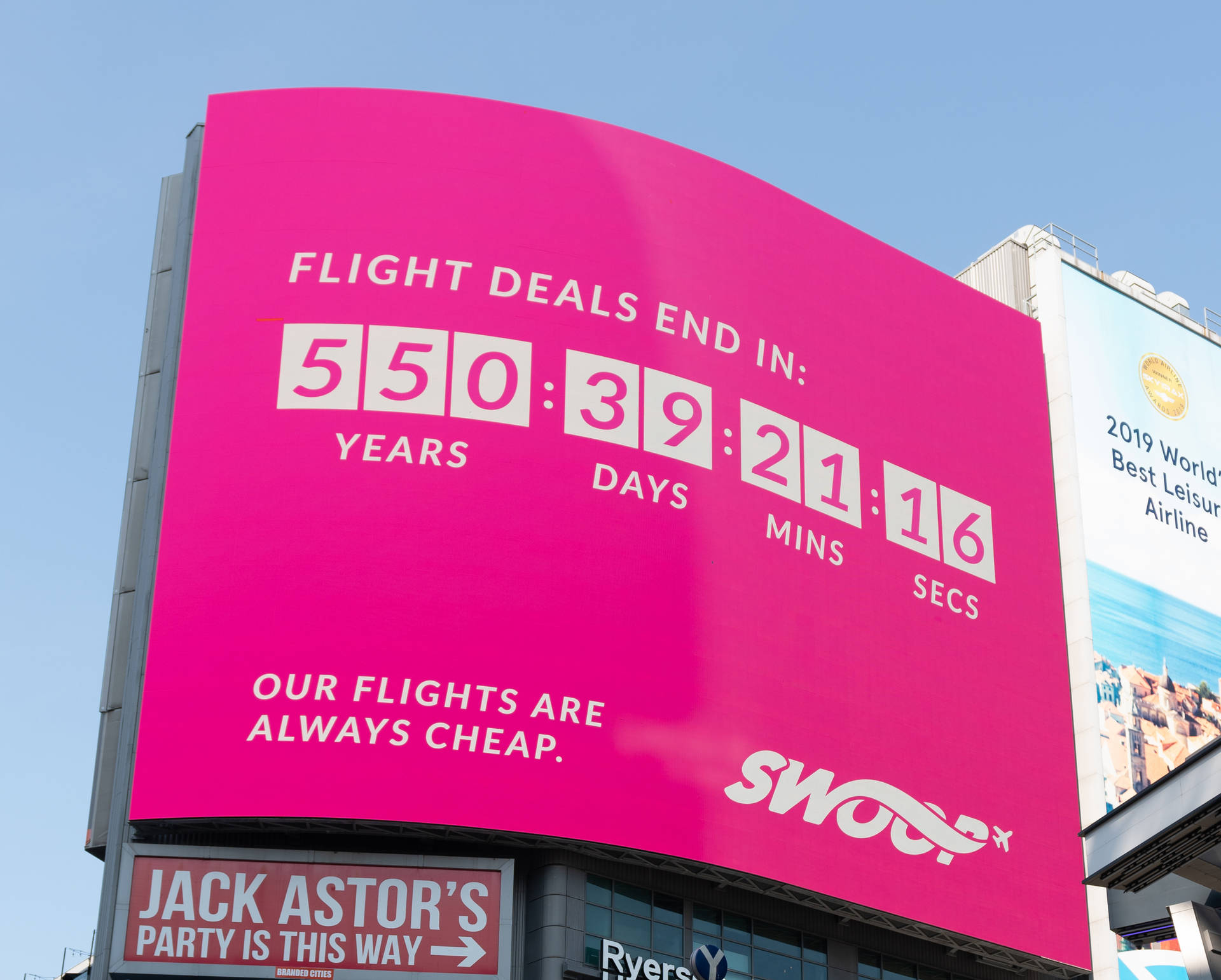 Swoop Airlines Flight Promo Ad Background