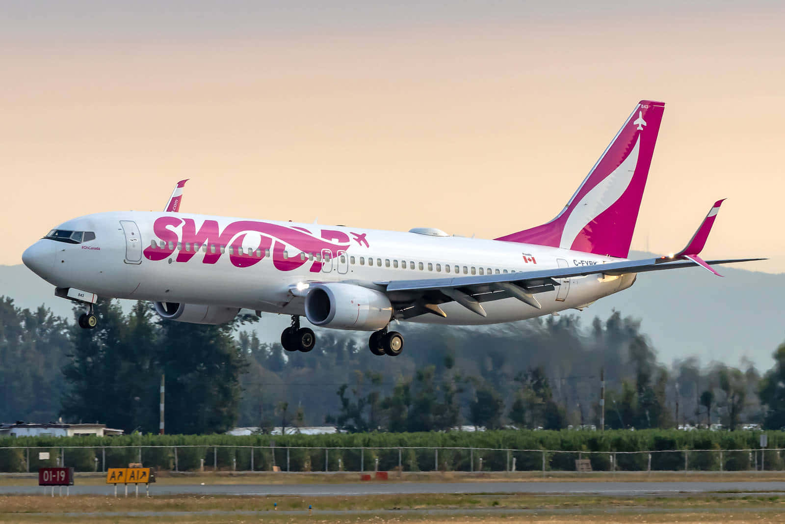 Swoop Airplane Landing Gear Departure Background