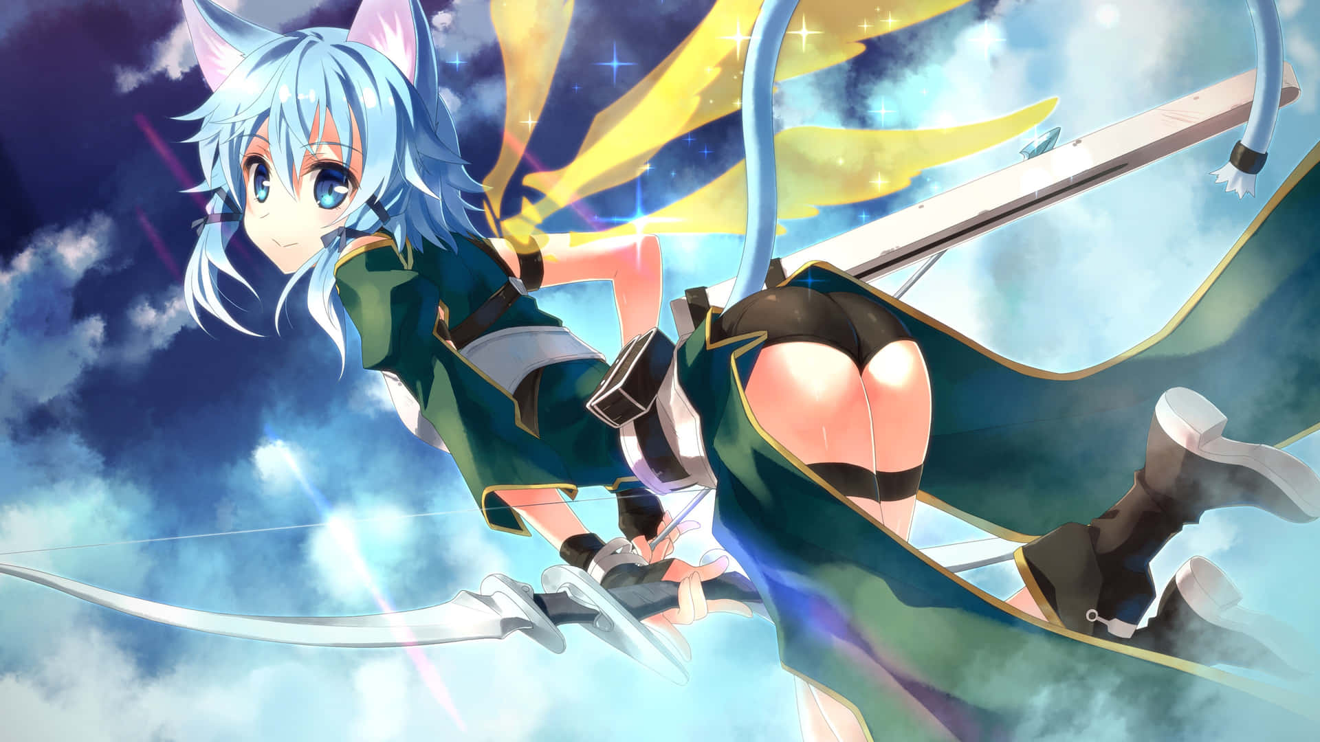 Sword Art Online's Sinon Ready For Battle Background