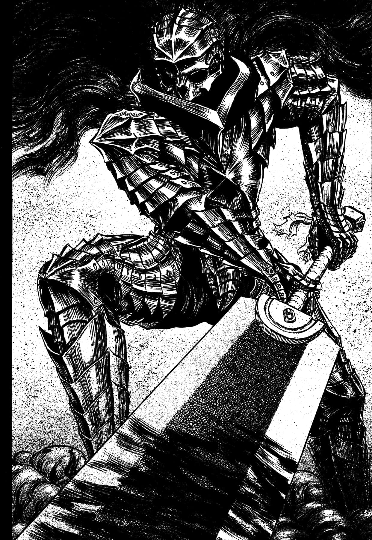Sword Of Destiny: Guts Prepares For Battle In Berserk Manga Background
