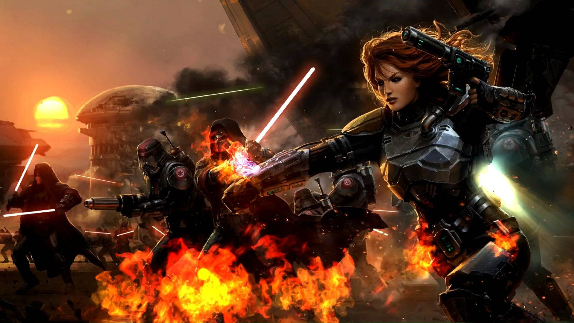 Swtor Sith Army In Battlefield Background