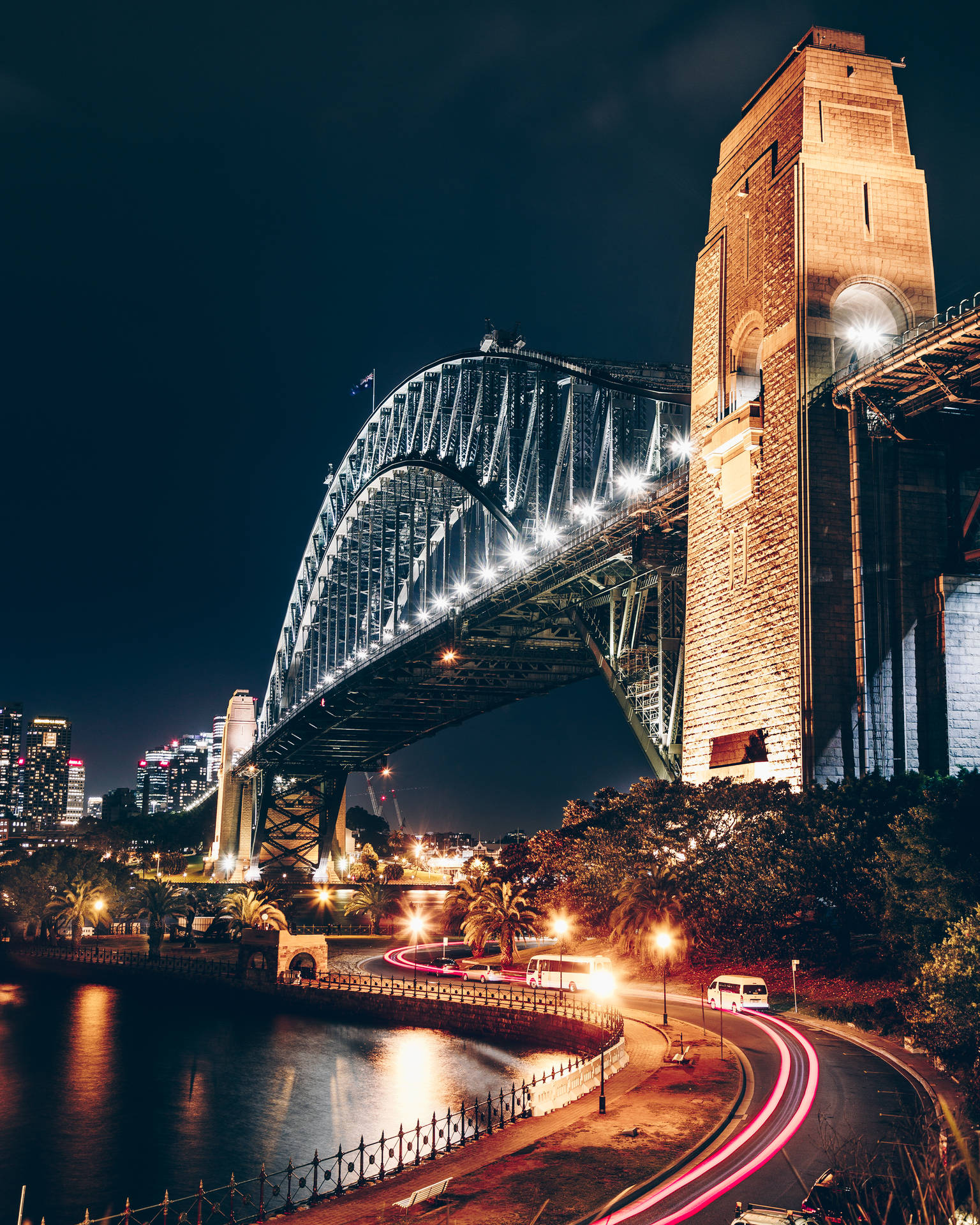 Sydney Australia Harbour Bridge Night Background